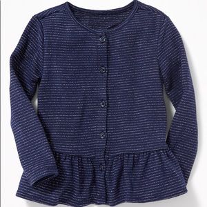 Old Navy Metallic Stripe Peplum Top - NWT - 3T